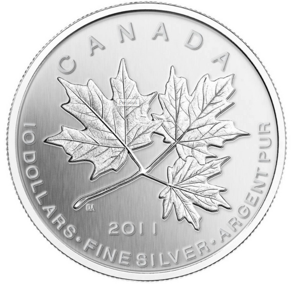 2011 $10 1/2 OZ FINE SILVER COIN - MAPLE LEAF FOREVER