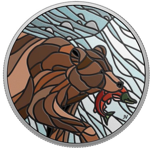 2018 $20 FINE SILVER COIN CANADIAN MOSAICS – GRIZZLY BEAR