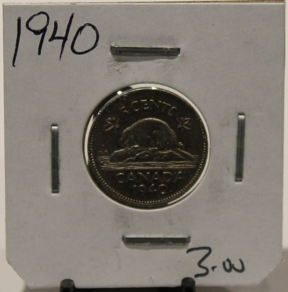 1940 CANADIAN FIVE- CENT - UNGRADED - AS PICTURED