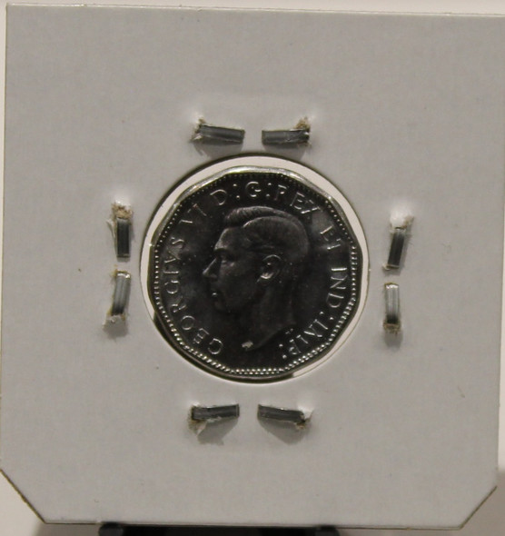 1944 CANADIAN FIVE- CENT - VICTORY NICKEL - CHROMIUM STEEL - UNGRADED - AS PICTURED