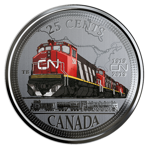 2019 25-CENT COIN 100TH ANNIVERSARY OF CN RAIL