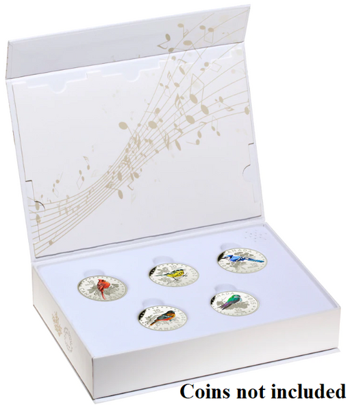 Subscription Box -NO COINS- 2015 $10 Fine Silver Colourful Songbirds of Canada Musical Display Case