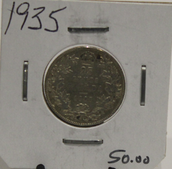 1935 CIRCULATION 25- CENT COIN - UNGRADED - AS PICTURED
