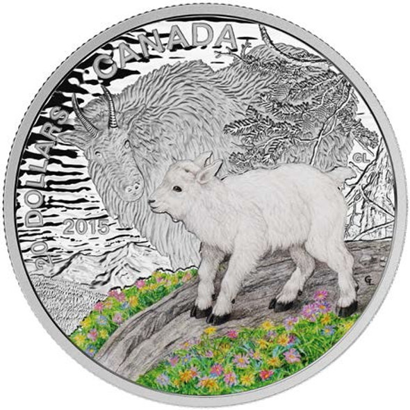 SALE - 2015 $20 FINE SILVER COIN BABY ANIMALS - MOUNTAIN GOAT