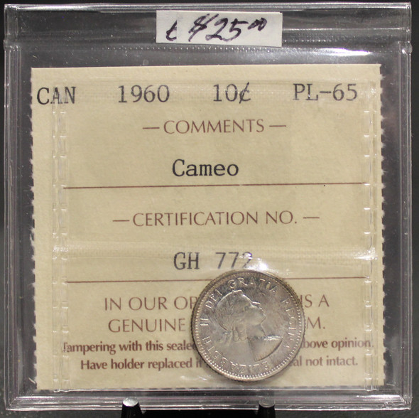 1960 CIRCULATION 10-CENT COIN - CAMEO - PL-65