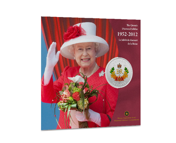 2012 50 CENT SILVER PLATED COLOURED COIN THE QUEENS DIAMOND JUBILEE (1952-2012) ROYAL CYPHER