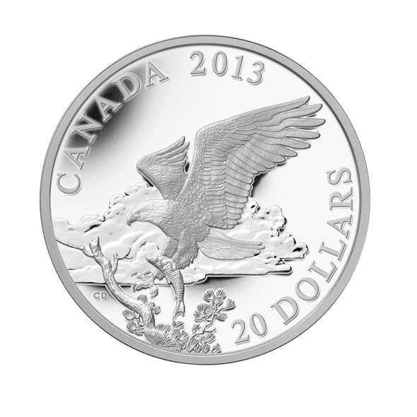 2013 $20 SILVER COIN - THE BALD EAGLE: RETURNING FROM THE HUNT