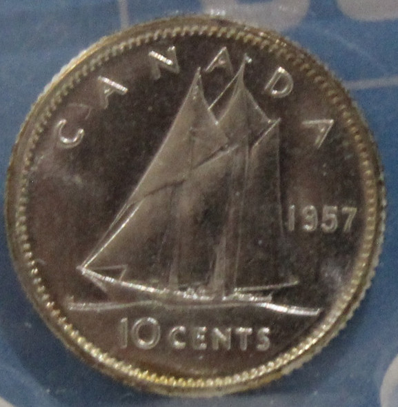 1957 CIRCULATION 10-CENT COIN - MS65