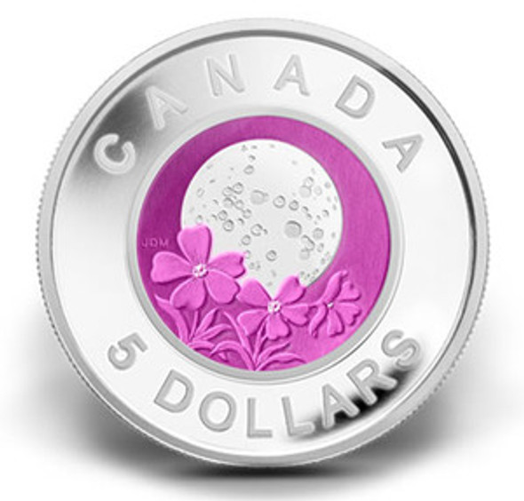 2012 $5 STERLING SILVER AND NIOBIUM COIN - FULL PINK MOON (APRIL)