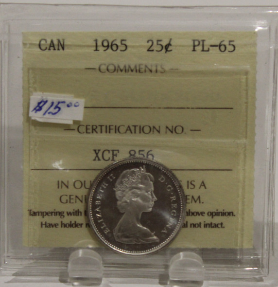 1965 CIRCULATION 25-CENT COIN - CAMEO - PL65