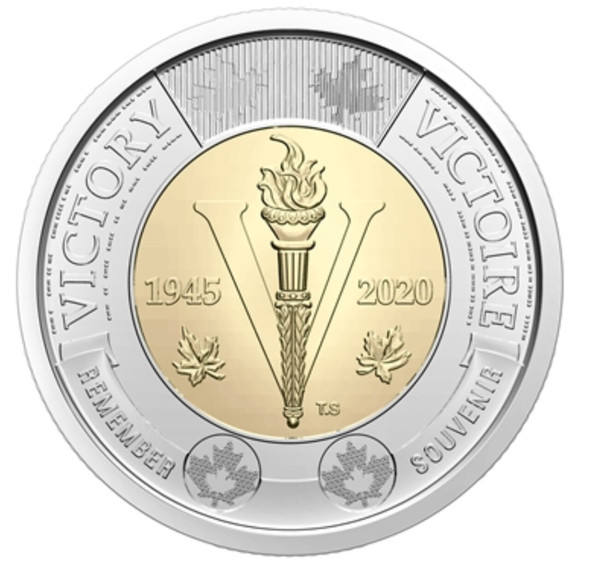 2020 UNCOLOURED TOONIE - 75TH ANNIVERSARY OF THE END OF THE SECOND WORLD WAR