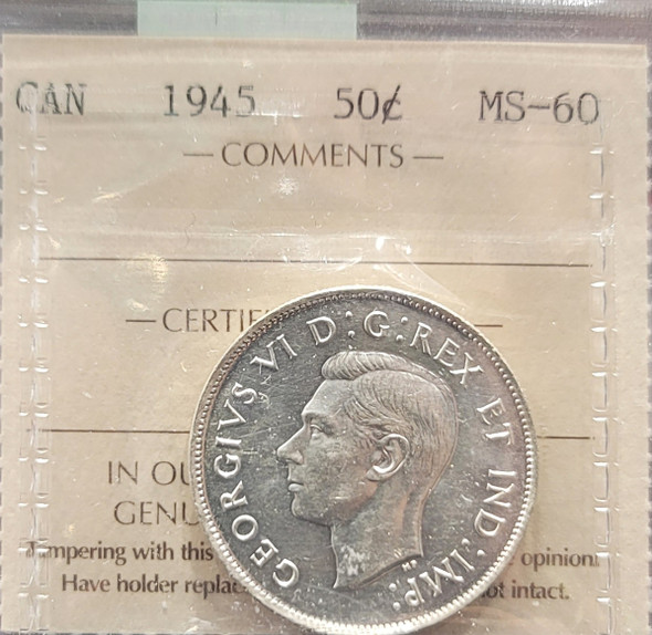 1945 CANADA CIRCULATION 50 CENT MS-60