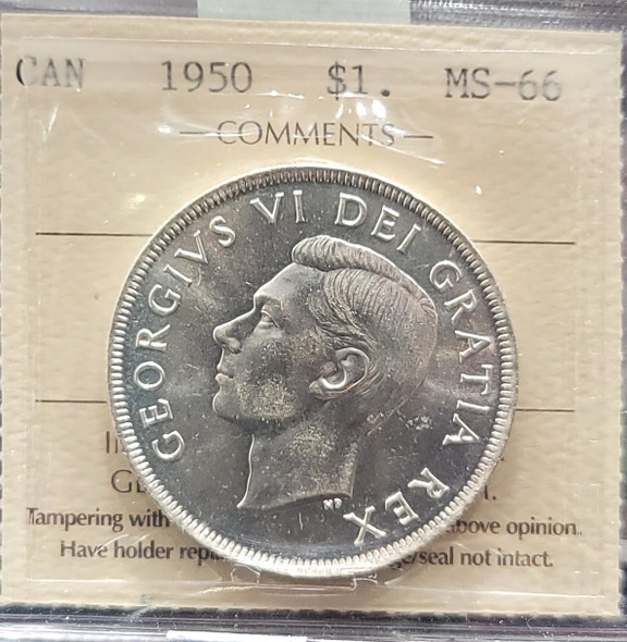 1955 CANADA CIRCULATION SILVER DOLLAR PL-66 ARNPRIOR - West