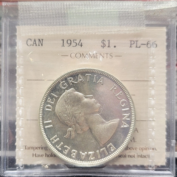 1955 CANADA CIRCULATION SILVER DOLLAR PL-66 ARNPRIOR - West