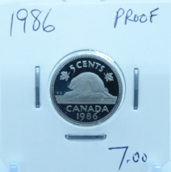 1986 CANADA CIRCULATION FIVE CENTS - UNGRADED (2566)