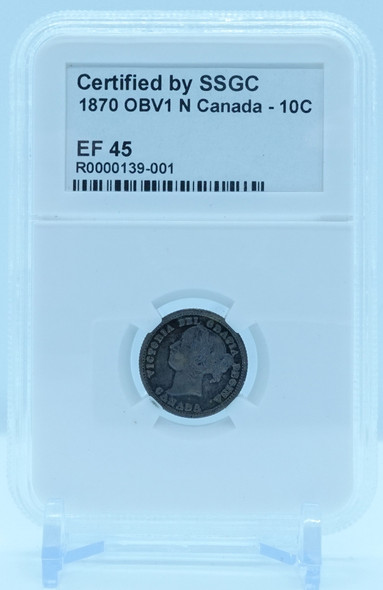 1870 10 CENT OBV1 N – EF 45 - GRADED