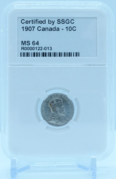 1907 10 CENT CANADA – MS 64 - GRADED