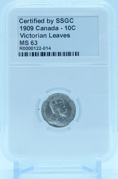 1909 10 CENT CANADA VICTORIAN LEAVES – MS 63 - GRADED