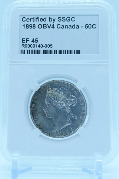 1898 50 CENT OBV4 CANADA – EF 45 - GRADED