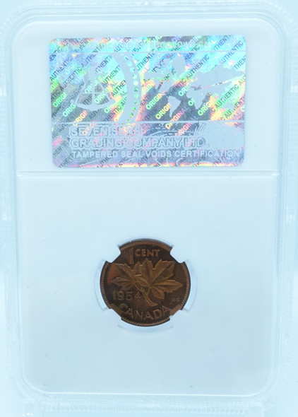 1954 1 CENT CANADA SF – PL 65 – GRADED (348-001)
