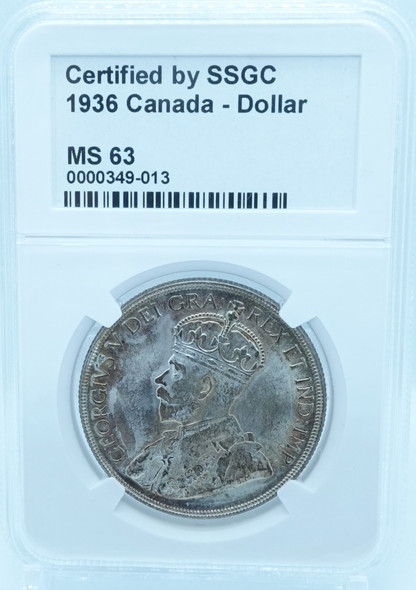 1936 DOLLAR CANADA – MS 63 – GRADED (349-013)