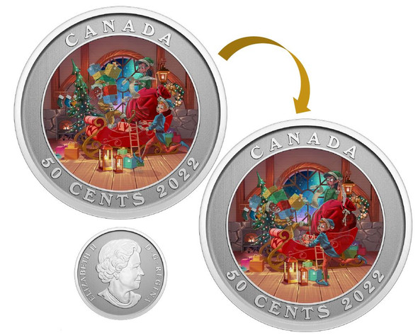 2022 50-CENT LENTICULAR COIN –SANTA'S SLEIGH