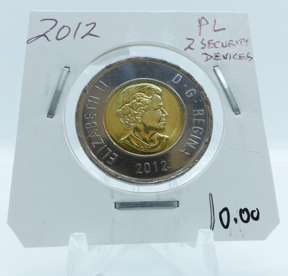 2012 CIRCULATION CANADIAN TOONIE PL 2 SECURITY DEVICES 