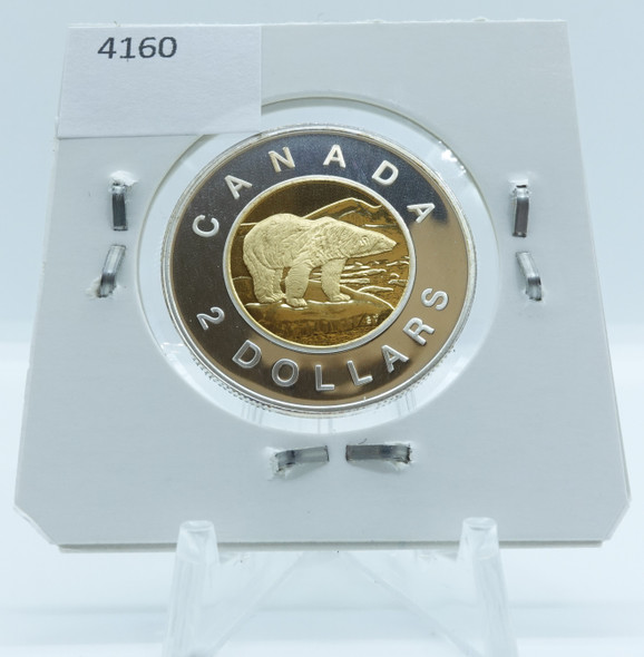 1999 CIRCULATION CANADIAN TOONIE .9250 PROOF STERLING SILVER GOLD-PLATED