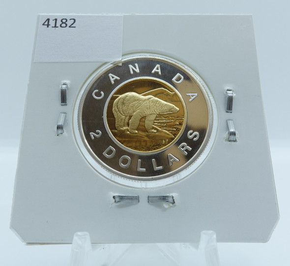 2007 CIRCULATION CANADIAN TOONIE .9250 LOGO PROOF STERLING SILVER GOLD-PLATED