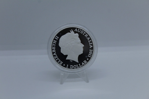 2011 KANGAROO AT SUNSET $1 SILVER PROOF COIN F15 PRIVY MARK