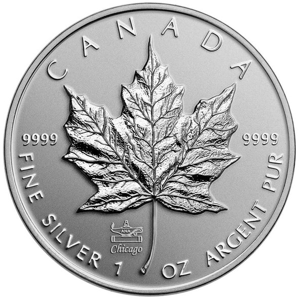 2014 $5 SILVER MAPLE LEAF WITH ANA PRIVY MARK 