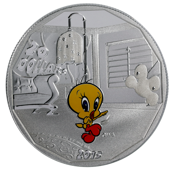 2015 $20 LOONEY TUNES - PURE SILVER 4-COIN SET WITH WATCH 