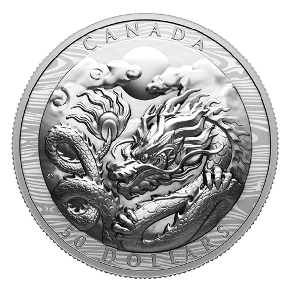 2024 $50 FINE SILVER - YEAR OF THE DRAGON COIN