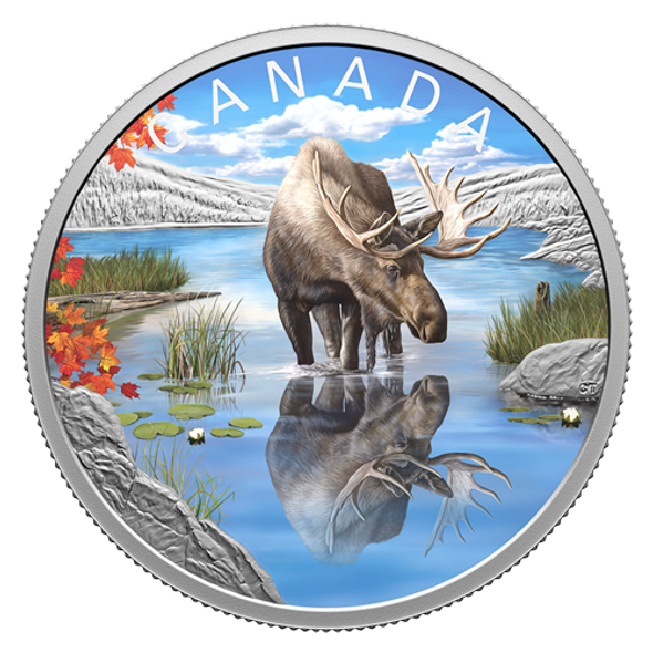 2024 - $20 FINE SILVER COIN - WILDLIFE REFLECTIONS: MOOSE