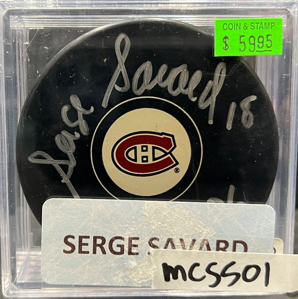 MONTREAL CANADIENS - SERGE SAVARD AUTO PUCK