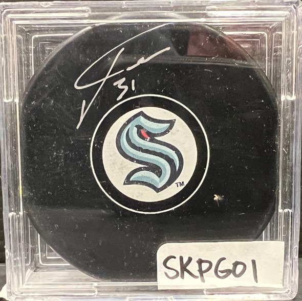 SEATTLE KRAKEN - PHILLIP GRUBAUER AUTO PUCK