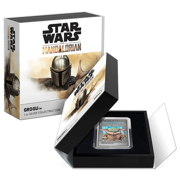 2022 $2 STAR WARS THE MANDALORIAN GROGU 1 OZ SILVER COLLECTIBLE COIN