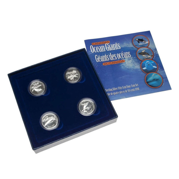 1998 50c CANADA'S OCEAN GIANT STERLING SILVER COINS
