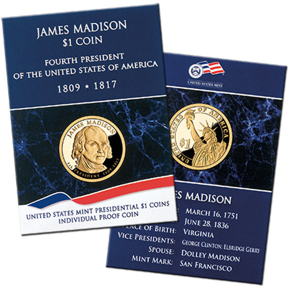 2007 $1 U.S. Mint Presidential – James Madison (Individual Issue) 2007 $1 U.S. Mint Presidential – James Madison (Individual Issue)