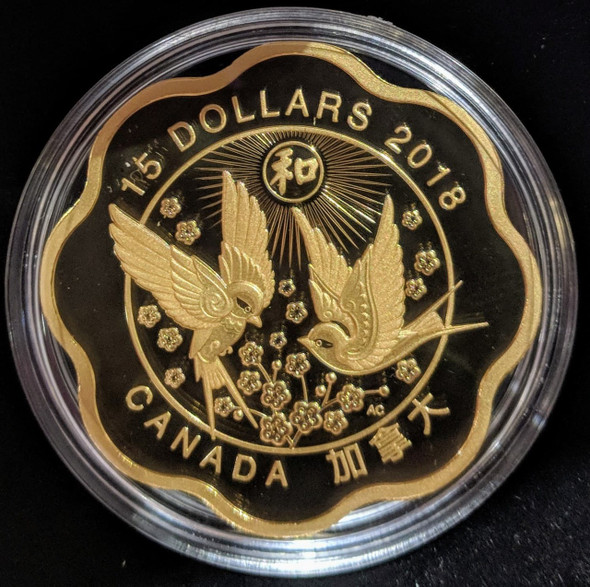 2018 $15 FINE SILVER COIN - BLESSINGS OF HARMONY (NO BEAUTY BOX)