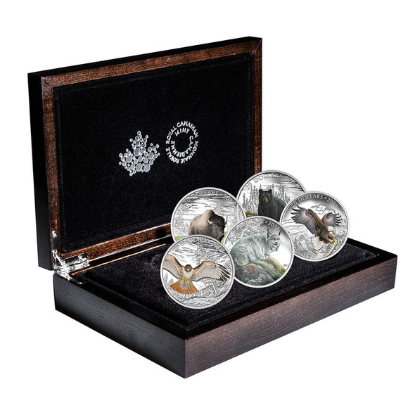 2016 $20 MAJESTIC ANIMALS II 5-COIN SET WITH DISPLAY CASE