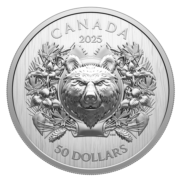 2025 $50 HERALDIC BEAR FINE SILVER COIN