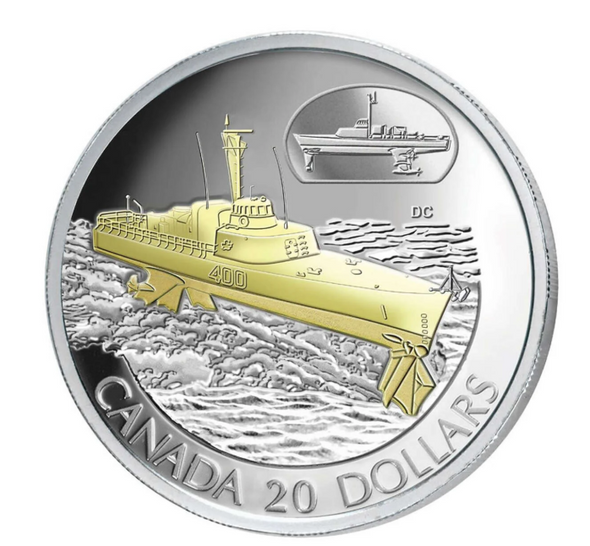 2003 $20 THE HMCS BRAS D'OR  (FHE-400) TRANSPORTATION COIN
