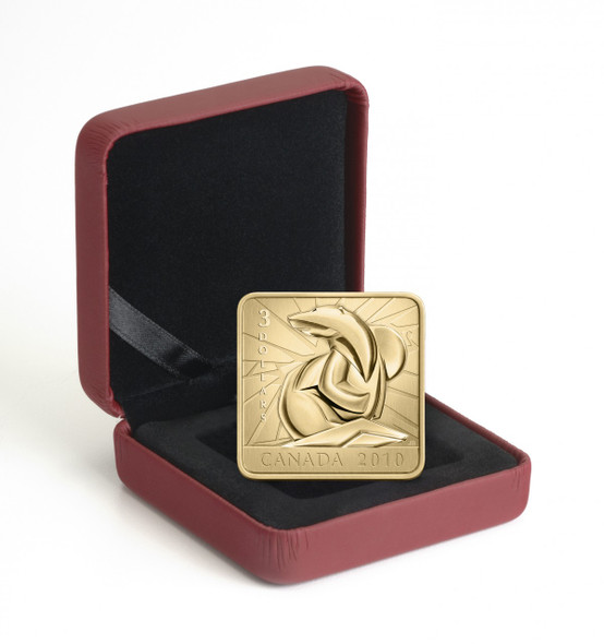 (SALE)  2010 $3 SQUARE SHAPED GOLD PLATED SILVER COIN - POLAR BEAR WILD LIFE CONSERVATION (NO SLEEVE)