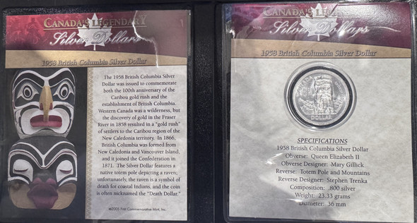 1958 BRITISH COLUMBIA SILVER DOLLAR