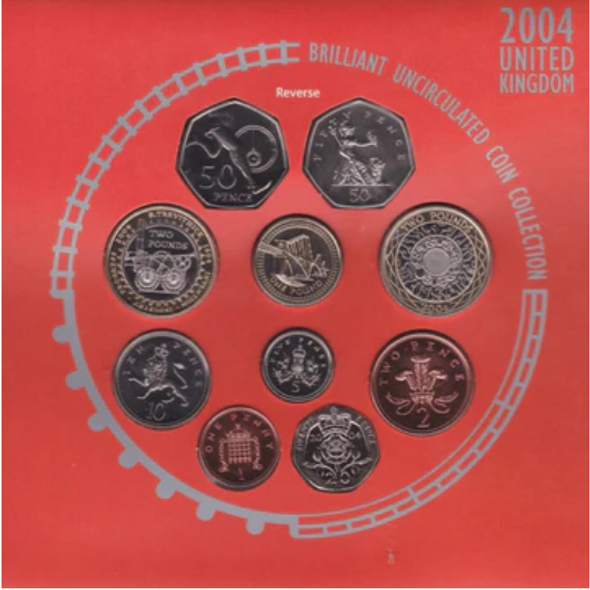 2004 UNITED KINGDOM BRILLIANT UNCIRCULATED COIN COLLECTION COIN SET 2004 UNITED KINGDOM BRILLIANT UNCIRCULATED COIN COLLECTION COIN SET
