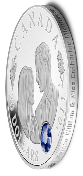 (SALE) 2011 $20 SILVER COIN - WEDDING CELEBRATION - PRINCE WILLIAM & CATHERINE MIDDLETON (NO BEAUTY SLEEVE)