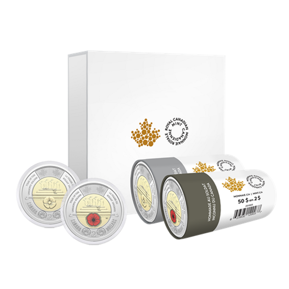 2025 $2 SPECIAL WRAP ROLL BOX SET - HONOURING CANADA'S UNKNOWN SOLDIER