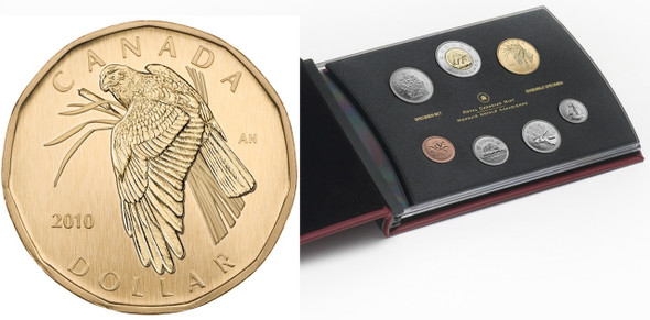 2010 7-COIN SPECIMEN SET - NORTHERN HARRIER LOONIE