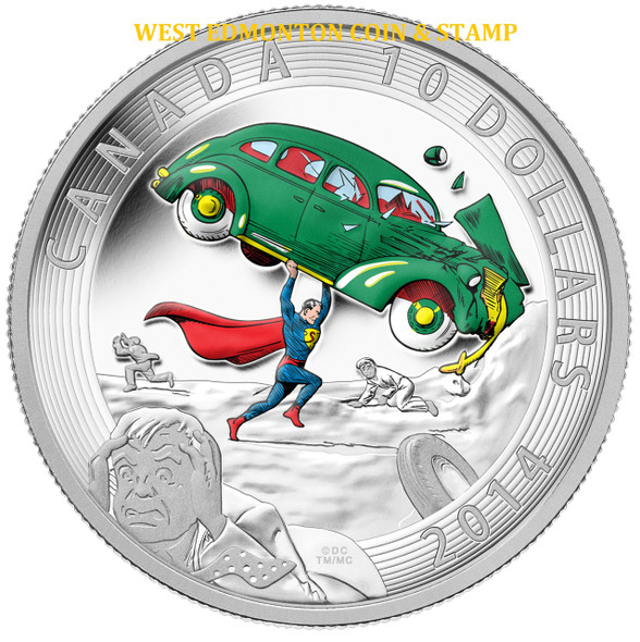 2014 $10 FINE SILVER COIN ICONIC SUPERMAN™ COMIC BOOK COVERS: ACTION COMICS #1 (1938)